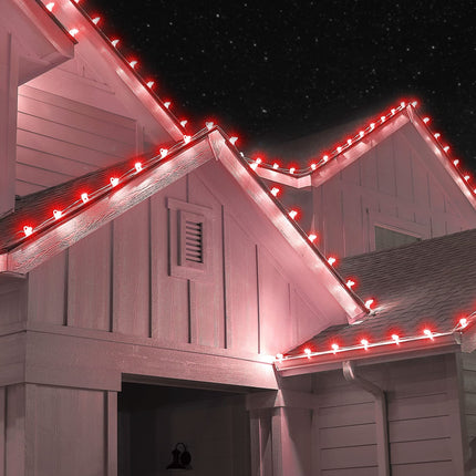 Set of 25 Holiday Lighting Outlet C9 LED Christmas Lights Red C9 LED Filament Lights C9 Christmas Light Bulbs for Indoor & Outdoor Use Traditional C9 LED Christmas Lights
