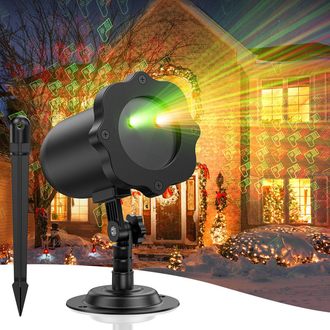 Christmas Projector Lights Outdoor, LED Christmas Lights, IP65 Waterproof Outdoor Christmas Decorations Lighting for Indoor Xmas Holiday Party Wedding Garden Patio