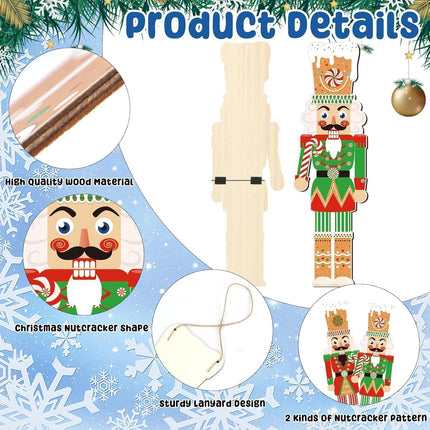 clothmile 2 Pieces Christmas Nutcracker Door Sign Wooden Large Candy Door Hanger Hanging Wall Welcome Sign for Christmas Front Door Porch Home Wall Decor