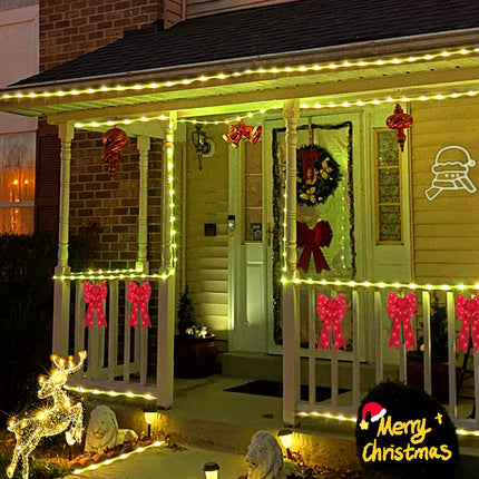 YEGUO Solar Christmas Lights Outdoor Waterproof, 72ft 200 LED Solar String Lights Outdoor, Clear PVC Tube Warm White Solar Rope Lights