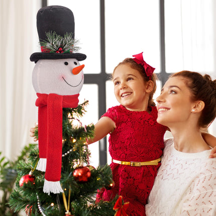 Christmas Tree Topper Snowman Hugger Santa Christmas Tree Topper Xmas Holiday Winter Wonderland Party Year Decoration Ornament Supplies