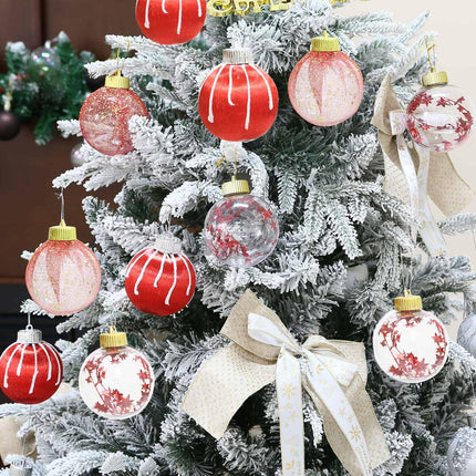 3.14 Inch Red Silk Christmas Ball Ornaments, 9 Pcs Satin Christmas Tree Hanging Ornaments Wreath Garland Decor Xmas Balls for Home, Holiday, Wedding, Xmas Hanging Decorations