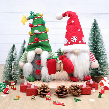 BINSUNS 2Pcs Christmas Gnomes Plush Decorations, Christmas Elf Gnomes Swedish Tomte Plush Gnome - Xmas Thanksgiving Home Party Ornaments Boy Girl Decor