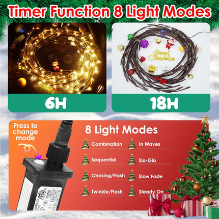 Willow Vine Lights Room Decor,7.5Ft Christmas Swags Decorations Indoor Walls Decor with Remote Control,18 Branches 144 LEDs Twinkle Tree Lighted Branches for Walls Bedroom Home Decor（1PCS）