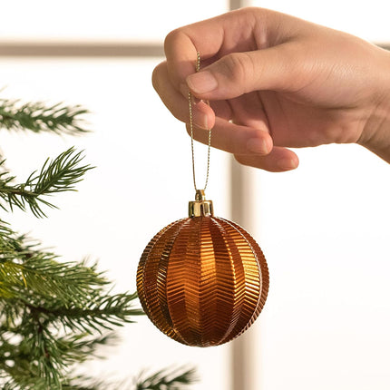 Valery Madelyn Christmas Ornaments Set, 35ct 2.76 Inches Brown Copper and Gold Shatterproof Christmas Tree Decorations, Woodland Bronze Hanging Ball Ornaments Bulk for Thanksgiving Xmas Holiday Decor
