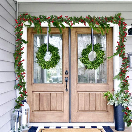 Artiflr Red Berry Christmas Garland, 6Foot Flexible Artificial Berry Garland for Indoor Outdoor Home Fireplace Decoration for Winter Christmas Holiday Year Decor