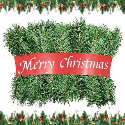 55 Feet Christmas Garland - 3 Stands Artificial Evergreen Garland Soft Greenery Garland Set for DIY Christmas Decoration, Non-Lit Indoor Outdoor Garlands for Stair Railing/Mantle/Holiday/Party Decor