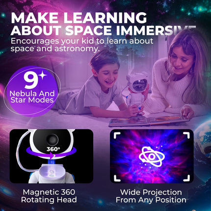 Mind-Glowing Astronaut Galaxy Projector - Spaceman Projector with Remote, Timer, Star & Nebula Modes - Dimmable Astronaut Night Light for Kids - Christmas for 5 6 7 8 9 10 11 Year Old Boys