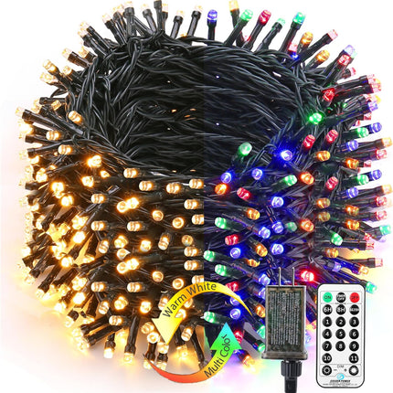 Brizled Christmas Lights, 344.16ft 1000 LED Color Changing Christmas String Lights with Remote, 11 Modes Christmas Tree Lights Warm White & Multicolor Xmas Light Green Wire for Xmas Home Wedding Party