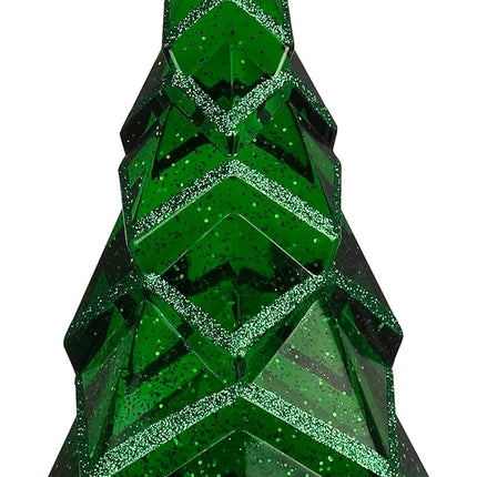 11.375" LED Blowing Glitter Light Up Christmas Tree - Green, Christmas Decor, Christmas Lights, 4-Hour Timer Function, Requires 3AA Batteries (not Included)