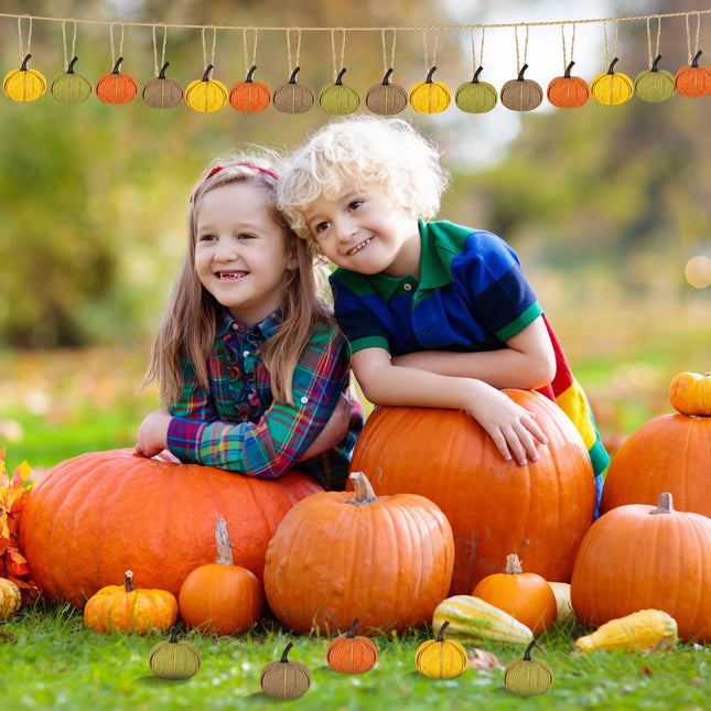 Fall Pumpkin Hanging Ornament Mini Burlap Fabric Thanksgiving Pumpkin Hanging Tree Ornaments for Fall Thanksgiving Halloween Christmas Party Tree Mantel Wall Home Decor Crafts(Fresh Color,16 Pcs)