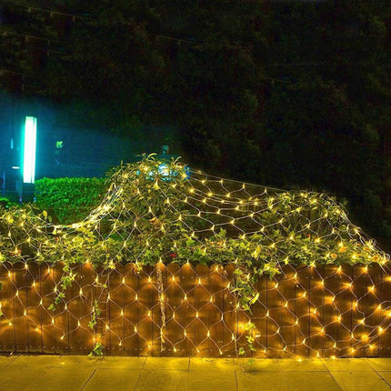 Dazzle Bright Christmas 200 LED Net Lights, 9.8 FT x 6.6 FT Connectable Mesh Lights with 8 Lighting Modes, Christmas Decorations for Indoor Outdoor Bush Yard Garden Decor (Warm White)
