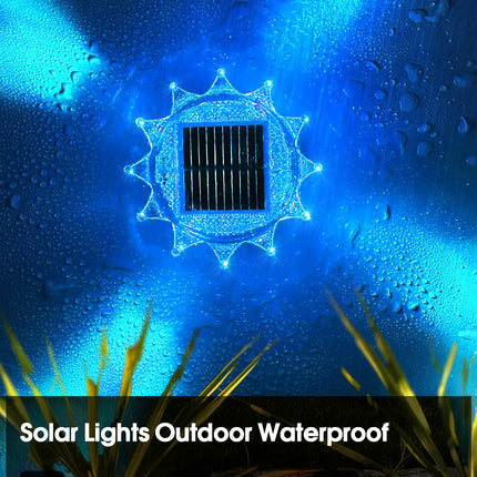 6 Pack Solar Christmas Decorations Lights, 2 in 1 Christmas Lights Outdoor Waterproof, Christmas Wall Decor with 10 Modes, Christmas Fence Lights for Outside Rail Porch Backyard Garden Patio Pathway