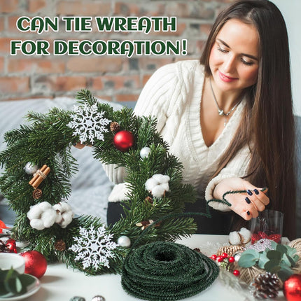 Jutom 100 Feet Christmas Miniature Artificial Pine Garlands Mini Pine Greenery Roping Garlands Mini Thin Pine Garland Pine Wired Stems for Christmas Decorations Crafts and Holiday Outdoor Decor