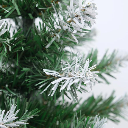 Tabletop Desktop Mini Christmas Artificial Pine Tree Miniature Flocked Snow Decoration PVC, 1.5ft/45cm