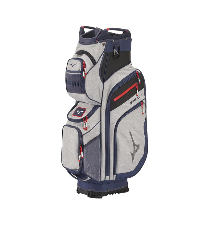 Mizuno BR-D4C Golf Cart Bag | 14 Way Top Cuff | Full Length Dividers | Single Shoulder Strap | Extra Large Insulated Cooler | Rainhood