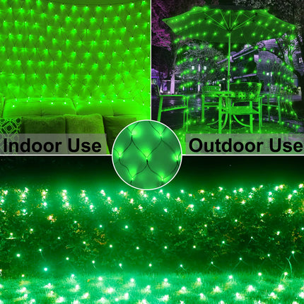 Green Net Lights Outdoor Mesh Lights St Patrick’s Day Decoration, 21ft x 5ft 360 LED Green Giant Mesh Lights Connectable 8 Modes Christmas Lights String Waterproof for Bushes Tree Garden Party Decor