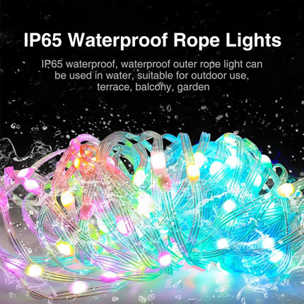 CHARKEE 50ft RGB-IC LED Fairy Lights for Bedroom, 150 LED String Lights Indoor with APP, Twinkle Fairy Lights USB Plug in, Chasing Effect Music Sync Outdoor,Party, Wedding,Christmas Lights Decoration