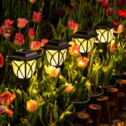 Solpex 6 Pack Solar Outdoor Lights, Led Decorative Solar Garden Lights, Solar Outside Lights For Yard, Landscapes, Gardens