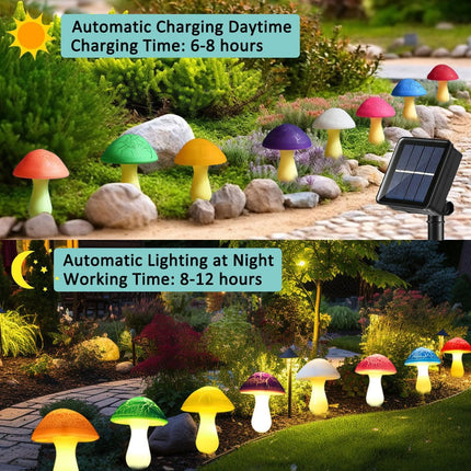 Solar Garden Decor Lights 8 est Crack Mushrooms Outdoor Decor Stake Lights, Waterproof Solar Pathway Lights Gardening s for Garden Gnomes Backyard Flower Bed Christmas Decorations