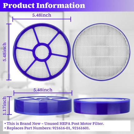 Dc33 Post Motor Hepa Exhaust Filter For Dyson Dc33 Upright Vacuum Cleaners, Replaces Part Numbers: 92161601, 92161601 Round 1Pack