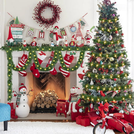 Timoo 45FT Green Garland Christmas Garland 3Pack Christmas Tree Garland Christmas Greenery Garland with 150 Incandescent Pine Garland Christmas Garland for Tree Indoor Outdoor Christmas Garland Decor