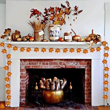 SUNSGNE Fall Lights Thanksgiving String Lights, 13.6FT 35LED Orange Leaf Lights Plug-in Fall String Lights for Thanksgiving Friendsgiving Harvest Autumn Fall Party Indoor Bedroom Home Decorations