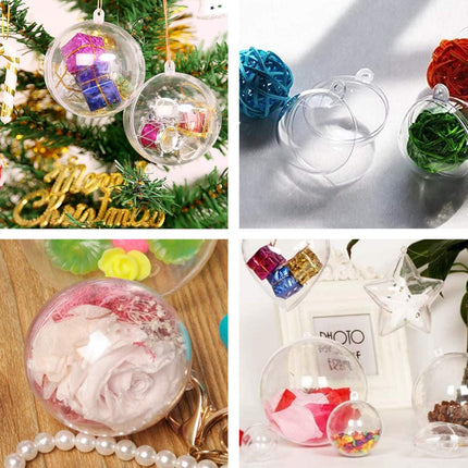 20 Pack Clear Christmas Ornaments, 2.36"/60mm Clear Plastic Fillable Ornaments Ball DIY Christmas Ornaments for Christmas Tree, Holiday, Wedding, Party, Home Décor Party(60MM/2.36")