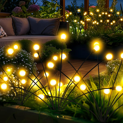 Solar Garden Lights, 60 LED Firefly Garden Lights Solar Outdoor, Solar Lights for Outside Sway by Wind,Solar Lights Outdoor Waterproof for Christmas Yard Patio Pathway Decoration (6 Pack)