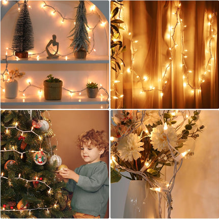 Christmas Lights 150 Count Clear Mini Lights White Wire UL Connectable Warm White String Lights for Christmas Tree,Garland,Home,Patio, Wedding,Party,Festival Decor