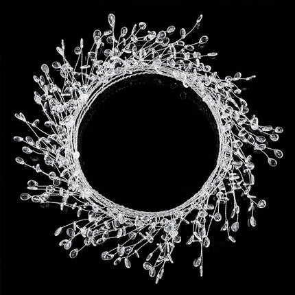 WILLBOND Ice Wire Clear Garland Steel Wire Acrylic Crystal Garland Faux Crystal Bead Garland Tree Bead for Wedding, Birthday Party Decoration (33 ft)