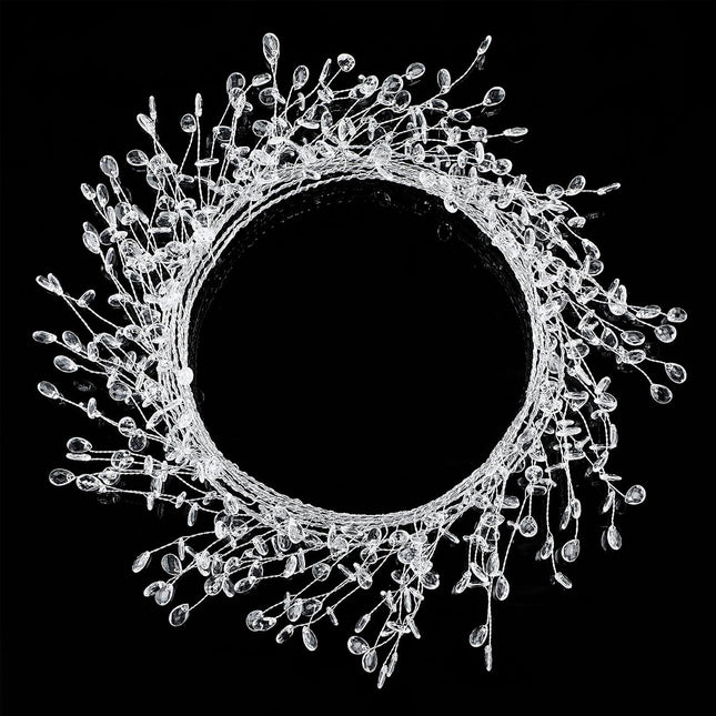 WILLBOND Ice Wire Clear Garland Steel Wire Acrylic Crystal Garland Faux Crystal Bead Garland Tree Bead for Wedding, Birthday Party Decoration (33 ft)