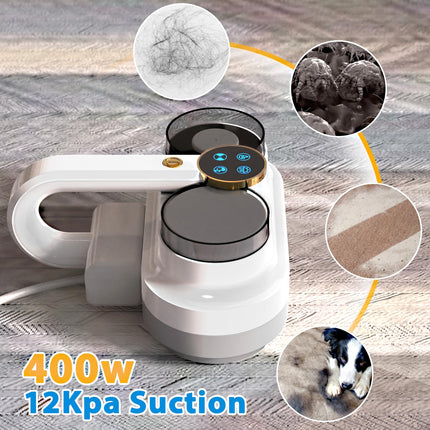 Bed Vacuum Cleaner, 12Kpa Strong Suction Mattress Vacuum Cleaner With U Vc Light & Ultrasonic, 400W High Frequency Beating For Deep Clean Dustpet Hair Corded
