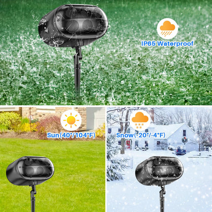 d Christmas Projector Lights Outdoor, Snowflake Projector Lights, Adjustable Dynamic Snow Light Show with Remote Control, 270° Rotating Outdoor Snow Falling Projector Lamp