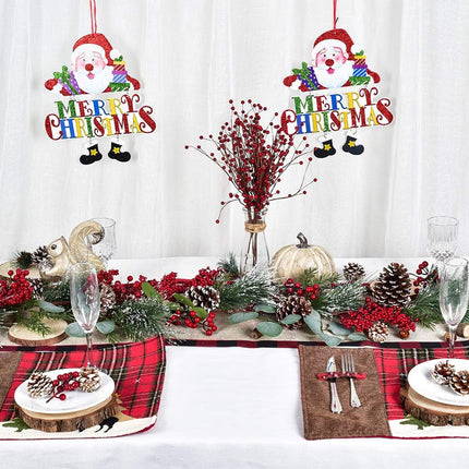 DearHouse 6 FT Red Berry Christmas Garland with Berries Pine Cones Spruce Eucalyptus Leaves Winter Greenery Garland for Holiday Season Mantel Fireplace Table Runner Centerpiece Decor