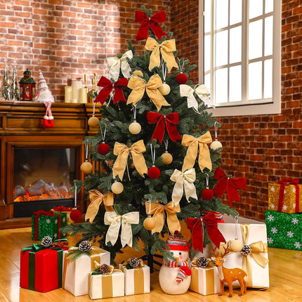 Bencailor 36 Pcs Velvet Christmas Ornament Set Velvet Bows for Christmas Tree Velvet Christmas Balls Decoration Xmas Rustic Wreath Ribbon Bows for Christmas Tree Garland DIY Craft Wrapping Decor