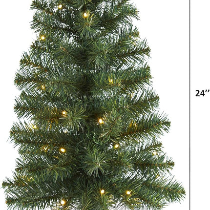 Nearly Natural 2ft. Green Artificial Christmas Tree with 35 LED Lights and 72 Bendable Branches