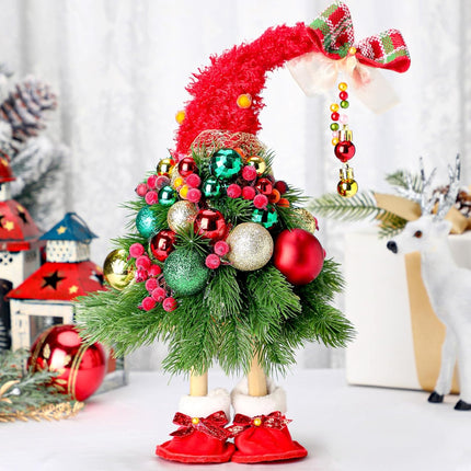 Thyle 16 Inches Christmas Tree Dwarfs Table Decoration Christmas Dwarf Handmade Gnomes Tree Decorations for Desktop Tabletop Indoor Home Christmas Ornaments