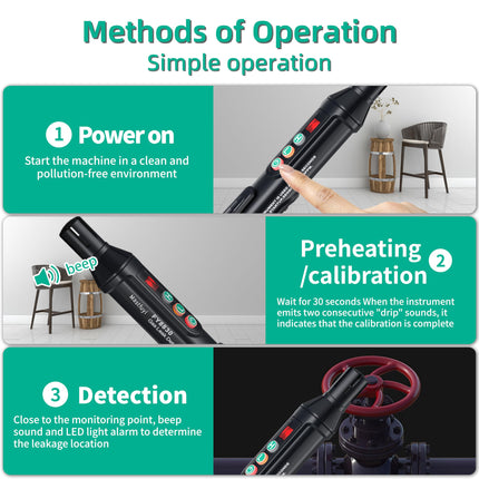 Gas Leak Detector Portable Natural Gas Detector with Audible & Visual Alarm Handheld Natural & Propane Sniffer to Locate Combustible Gas Leak Detector for Methane Propane LNG LPG