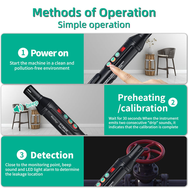 Gas Leak Detector Portable Natural Gas Detector with Audible & Visual Alarm Handheld Natural & Propane Sniffer to Locate Combustible Gas Leak Detector for Methane Propane LNG LPG