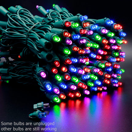 YULETIME 200 Multicolor Wide Angle LED Christmas Lights, 66 Feet Green Wire UL 5mm Holiday String Light Set (Multicolor)