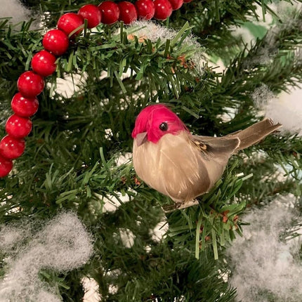 4pcs Artificial Sparrow Birds Realistic Foam Feather with Clip for Christmas Tree Ornaments Wreath Crafts Flower Arrangements Wedding Decor Garden Decoration (4)