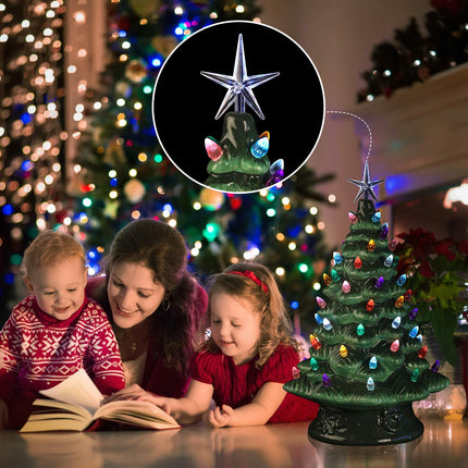 6 Pieces Star Ceramic Christmas Tree Light Plastic Light Decoration for Christmas Tree Ornaments (Clear)