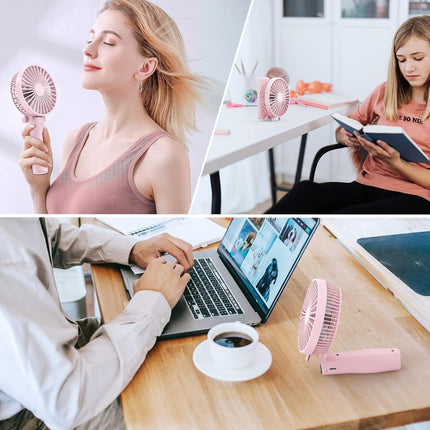 Personal Hand Held Fan 4800Mah Travel Cooling Fan Powerful Small Portable Fans Rechargeable Battery Operated Desktop Table Fan