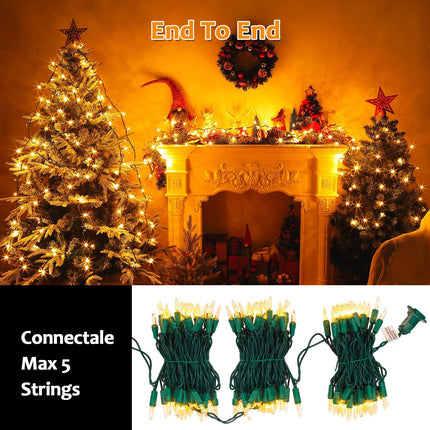 300 Count 79.5Ft Christmas String Lights - 3 Sets of 100 Mini Lights, Replaceable Fuse and Bulb, Waterproof, Connectable Indoor Outdoor Decor, Warm White