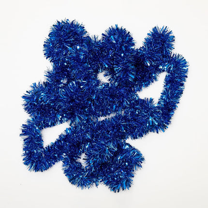 26.2 Ft Tinsel Garland, Blue Holiday Metalic Decorations for Birthday, Wedding, Festivities, Halloween, Christmas, Xmas Sparkly Garlands for All-Season Indoor Outdoor Home Party Decor