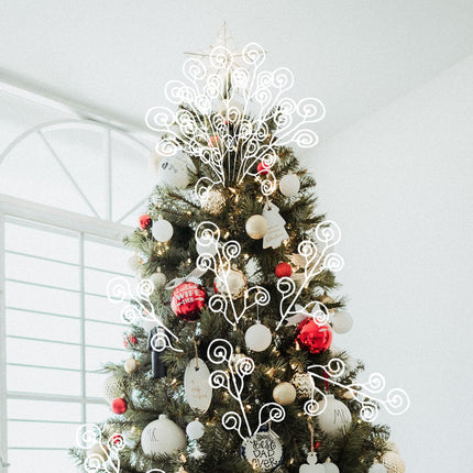 16 Pieces Christmas Tree Picks and Sprays Artificial Glitter Stems Decorative Candy Shape Curly Twigs for Xmas Tree Vase Filler Wreath Making Supplies Holiday Party Home Decor (White, 16)