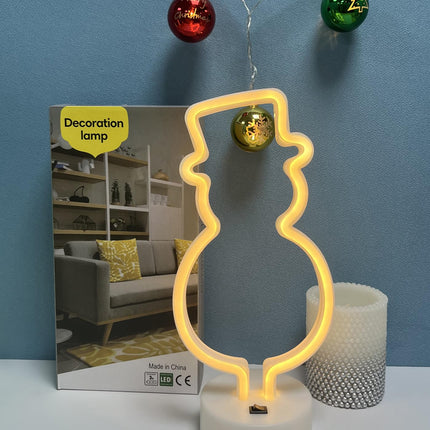 Neon Light Sign,Snowman LED Neon Signs, Battery/USB Powered Light Up Acrylic Neon Sign Night Light for Christmas,Room Decor