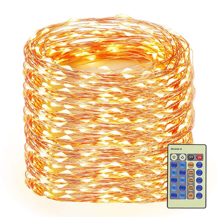 Decute 164FT 500LED Christmas Fairy String Lights Dimmable with Remote Control Copper Wire Starry Lights with UL Cerficated Decorative for Party Wedding Bedroom Christmas Tree Warm White