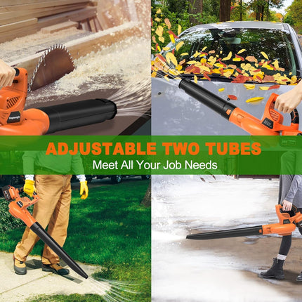 Cordless Leaf Blower with 2 Batteries & Charger 320CFM,24V Powerful Blower Battery Operated for Lawn Care,Lightweight Electric Leaf Blower for Cleaning Yard,Garage, Patio & Sidewalk